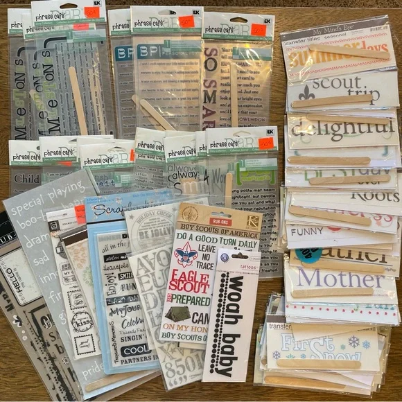 Scrapbooking Rub On Word Transfer Titles Crafting Bundle - Picture 1 of 8
